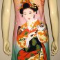 Geisha with Sensu New Japan Art Print Dress S Small Misses 4-6