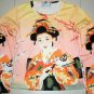 Geisha with Sensu New Japan Art Print Dress S Small Misses 4-6