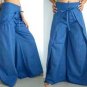 Thai Wrap Yoga Pants Casual Asian Trousers RED Cotton Drill Stripe FREESIZE S-XL