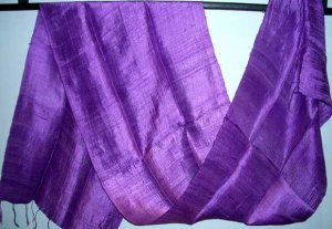 Thai ROYAL PURPLE New Hand Crafted Silk Fabric Scarf