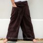 Yoga Trousers Thai XXXL Plus Size Cotton Fisherman Pants Solid Dark BROWN 3XL