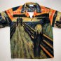 THE SCREAM Edvard Munch Art Print Casual Hawaiian Cut Dress Shirt L Large