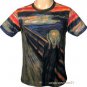 THE SCREAM Edvard Munch Art Print Casual Hawaiian Cut Dress Shirt L Large