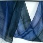BLUE BLACK New Thai Handwoven Silk Fabric Scarf 10-19