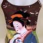 Japanese Ukiyoe Art Print Shirt Singlet TANK TOP Misses S Small GEISHA with TEA
