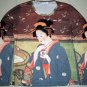 Japanese Ukiyoe Art Print Shirt Singlet TANK TOP Misses S Small GEISHA with TEA