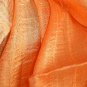 Thai Handcrafted Pure Silk Fabric Scarf Half and Half ORANGE New!