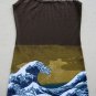 GIANT WAVE Hokusai Japanese UKIYOE Japan Art Print Dress Misses XL Size 16-18
