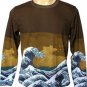 GIANT WAVE Hokusai Japanese UKIYOE Japan Art Print Dress Misses XL Size 16-18