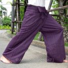 Plus Size Thai XXXL Cotton Fisherman Pants Maroon MANGOSTEEN Stripe
