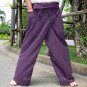 Plus Size Thai XXXL Cotton Fisherman Pants Maroon MANGOSTEEN Stripe