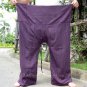 Plus Size Thai XXXL Cotton Fisherman Pants Maroon MANGOSTEEN Stripe