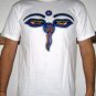 BUDDHA EYES Roots REGGAE Tibetan Namaste T-Shirt L Large White
