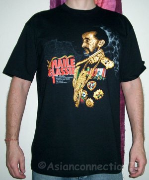 HAILE SELASSIE Roots Rasta REGGAE T-Shirt XL Black