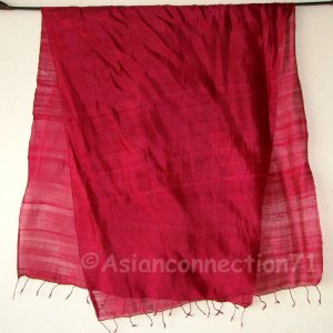 Thai Silk Fabric Scarf Shawl Large BURGUNDY RED Textile Direct from Thailand