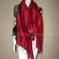 Thai Silk Fabric Scarf Shawl Large BURGUNDY RED Textile Direct from Thailand