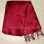 Thai Silk Fabric Scarf Shawl Large BURGUNDY RED Textile Direct from Thailand