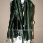 Thai Silk Fabric Scarf Shawl Large Dark Emerald Green Direct From Thailand