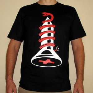 SNAKE SCREW New Raw Denim Brand Club T-shirt Black M