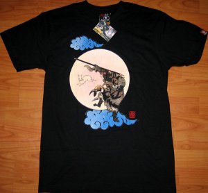 Full Moon USAGI and SARU RONIN Japan Tokyo Yakuza T-shirt M Medium Black