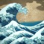 GIANT WAVE Hokusai Japanese UKIYOE Cap Sleeve Japan Art T Shirt Misses M Medium