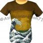 GIANT WAVE Hokusai Japanese UKIYOE Cap Sleeve Japan Art T Shirt Misses M Medium