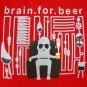BEER FOR BRAIN Cap Sleeve Cisse Party Disco Rave T-shirt Misses S Small Red