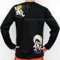 RAIJIN FUJIN Japanese Gods Long Sleeve EMBROIDERED T Shirt M