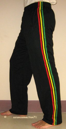 Roots RASTA PINSTRIPE New Retro REGGAE Track Pants S