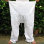 Thai Fisherman Pants Beach Dance Yoga Trousers 280 gram WHITE Cotton FREESIZE