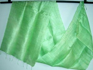 Thai Pure Silk Hand Crafted Fabric Scarf SPRING GREEN Shawl Direct from Thailand