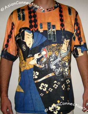 SHARAKU Japan Ukiyoe Samurai Art Print Short Sleeve T Shirt Mens M Medium