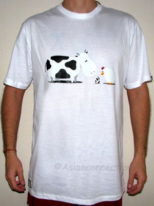 CHICKEN AFFAIR Fun New CISSE T-shirt Asian M White BNWT