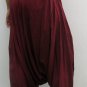 Thai Hmong Hilltribe Pants FREESIZE Rayon Burgundy New!