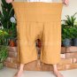 Thai PLUS SIZE Fisherman Pants Capri SHORT Casual Yoga Trousers LIGHT BROWN Rayon XXL 2XL