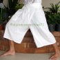 Thai PLUS SIZE Fisherman Capri SHORT Pants Yoga Trousers WHITE Rayon XXL 2XL