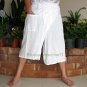 Thai PLUS SIZE Fisherman Capri SHORT Pants Yoga Trousers WHITE Rayon XXL 2XL