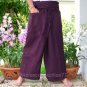 Thai XXXL Plus Size Cotton Fisherman Pants SOLID Mangosteen MAROON Casual Yoga Trousers