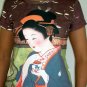 GEISHA with TEA Japan Art Print T-shirt Miss S M L XL