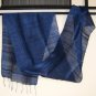 Thai Handmade Pure Silk Fabric Scarf Shawl Dark NAVY BLUE from Thailand