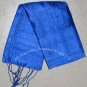 Thai Handcrafted ROYAL BLUE New Raw Silk Fabric Scarf