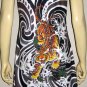 Japanese TIGER IREZUMI Tattoo Art Print Dress Misses Size M Medium 8-10
