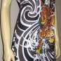 Japanese TIGER IREZUMI Tattoo Art Print Dress Misses Size M Medium 8-10