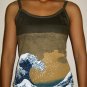GIANT WAVE Japan Hokusai Ukiyoe Art Print Shirt Singlet TANK TOP Misses S Small