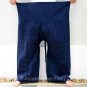 Thai XXXL Plus Size Cotton Fisherman Yoga Pants SOLID BLUE