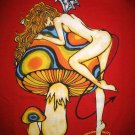PSYCHEDELIC MUSHROOM NYMPH Fun New REGGAE T-shirt M Red