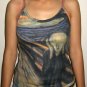 THE SCREAM Edvard Munch Hand Print Fine Art Shirt Singlet TANK TOP Misses S Small