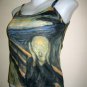 THE SCREAM Edvard Munch Hand Print Fine Art Shirt Singlet TANK TOP Misses S Small