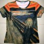 THE SCREAM Edvard Munch Hand Print Fine Art Shirt Singlet TANK TOP Misses S Small