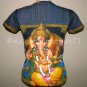 LORD GANESH Hindu Ganapati God Fine Art Hand Print T Shirt Misses Size M Medium